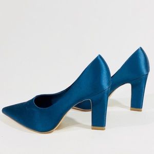 ZARA Blue Satin High Heel Court Pumps 39